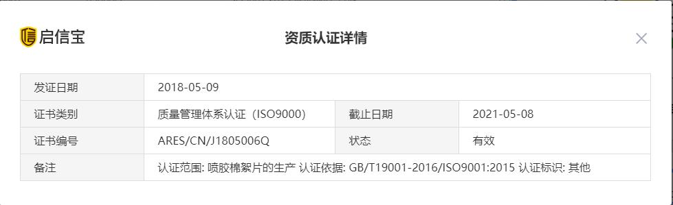质量资质认证详情
